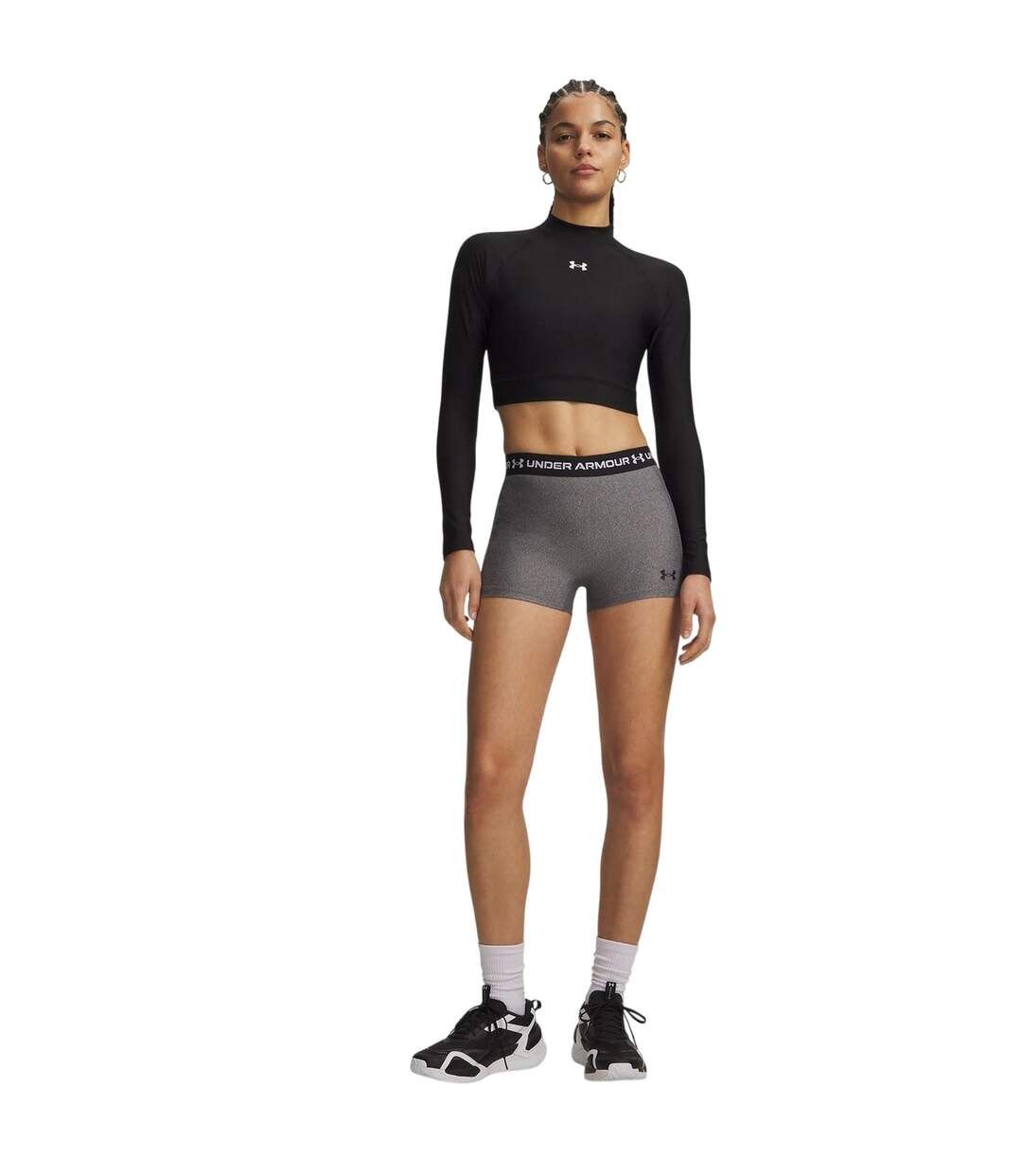 Short Heatgear Femme Anthracite Noir Under Armour-4