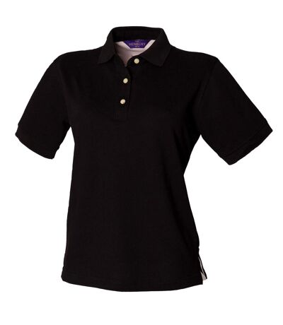 Henbury Womens/Ladies Classic Polo Shirt (Black)