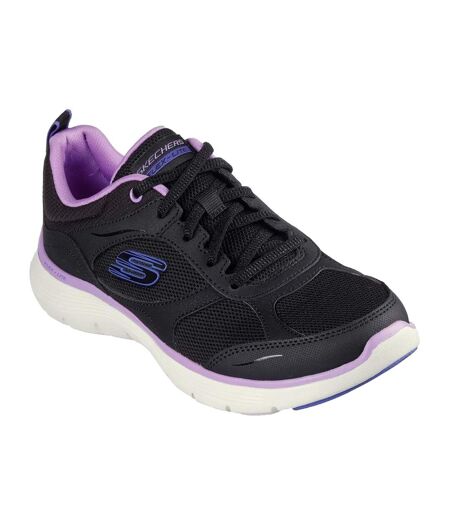 Womens/ladies flex appeal 5.0 fresh touch trainers black/purple Skechers