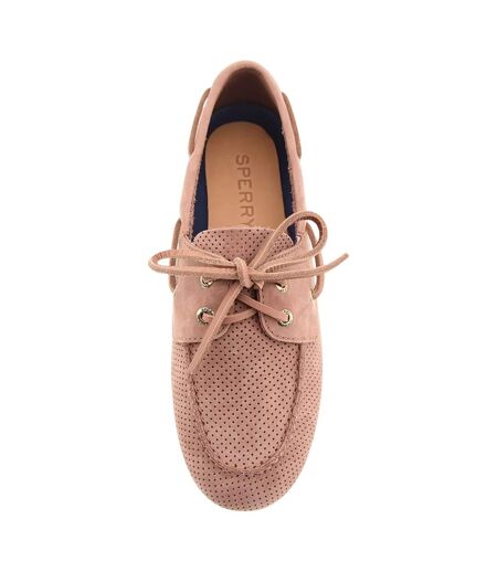 Womens/ladies Perforated Slim Boat Shoes Amaretto Sperry