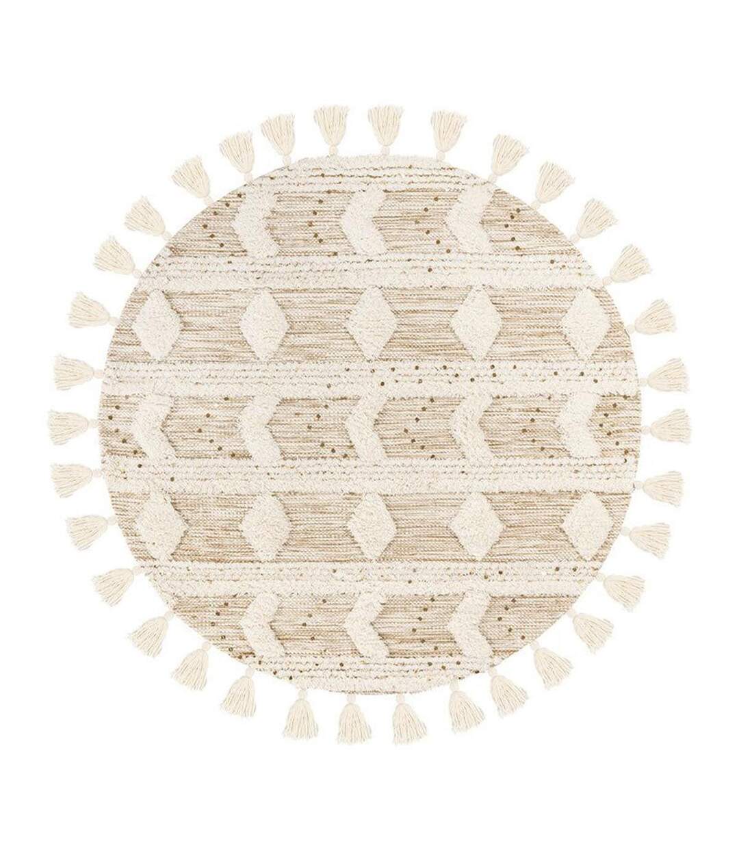 Tapis Bohème Tissé à la Main Bohist 160cm Crème & Kaki-1