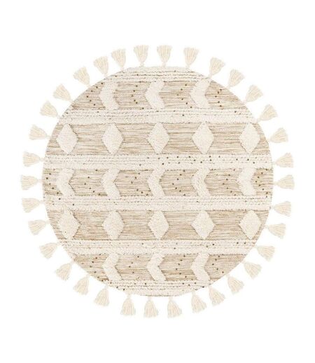 Tapis Bohème Tissé à la Main Bohist 160cm Crème & Kaki