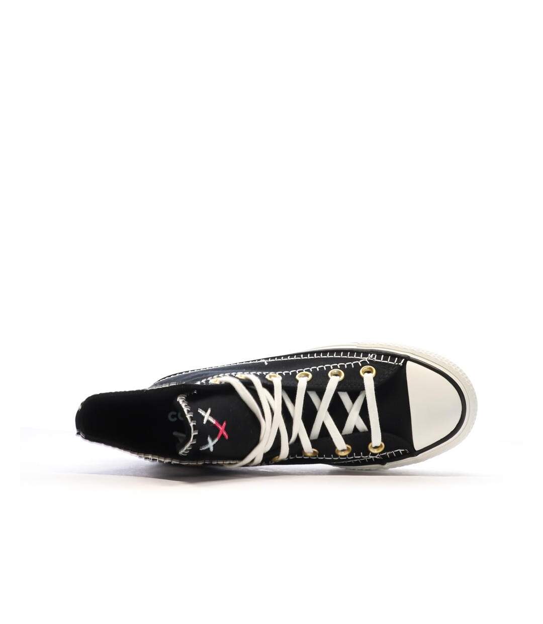 Baskets noires femme converse all star lift crafted-4