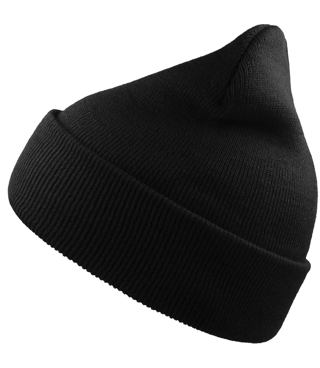 Unisex adult wind recycled cuffed beanie black Atlantis-1