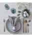 Lot de 4 Serviettes de Table Chambray 40x40cm Gris Clair-4