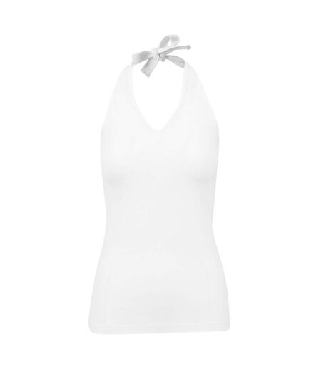 Haut Dos Nu Neckholder Femme Blanc Build Your Brand