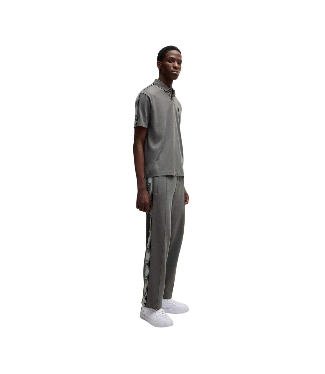 Mens Racing Bulls Tape Jogging Bottoms Grey Hugo-4