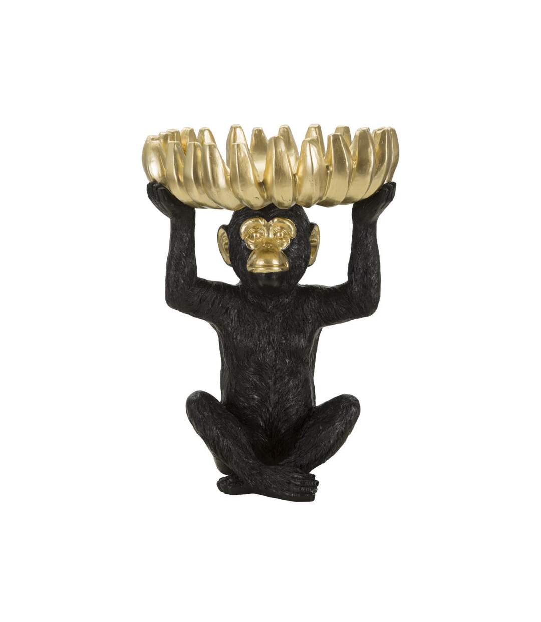 Vide-Poche Statuette Singe Banane 31cm Noir & Or-1
