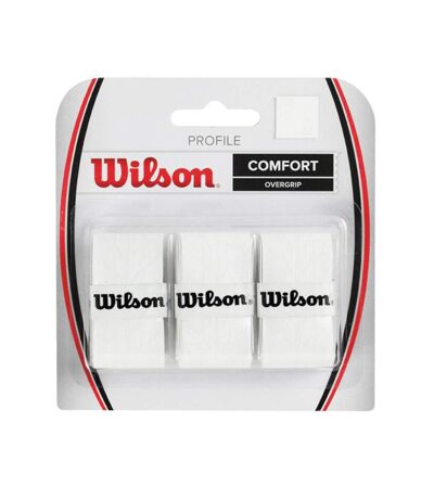 X3 surgrip de tennis blanc wilson profile overgrip - taille unique