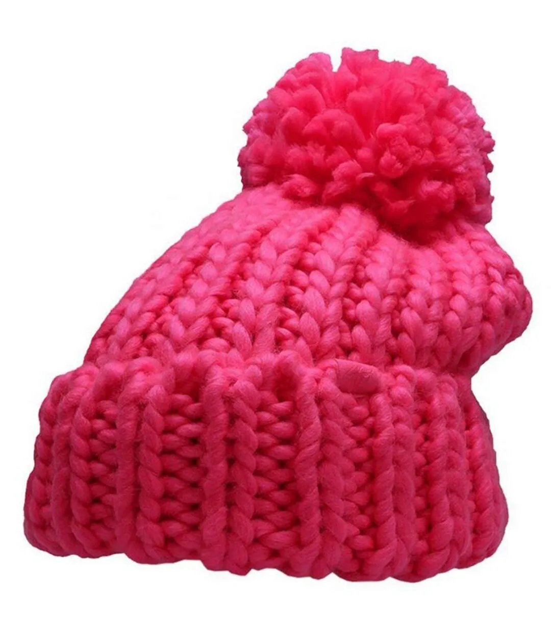 Bonnet Motif/style Pompon Femme Rose 4F-2