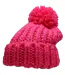 Bonnet Motif/style Pompon Femme Rose 4F-2