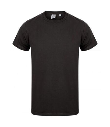 Skinni Fit Men Mens Feel Good Stretch V-neck Short Sleeve T-Shirt (Black) - UTRW4428