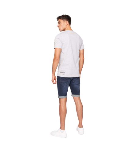 Mens doddington t-shirt light grey marl Crosshatch