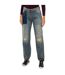 Women's long worn and torn effect denim pants 6Y5J13-5D2YZ