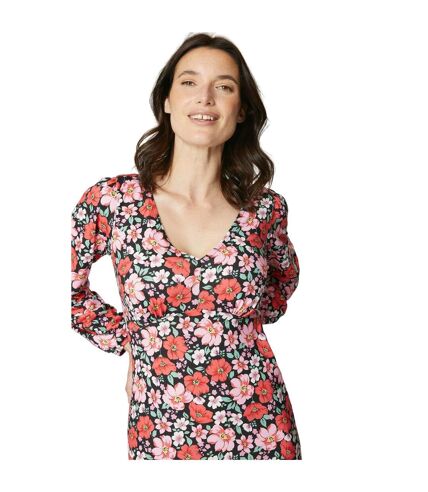 Robe mi-longue femme rose / rouge / noir Maine