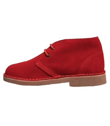Roamers Mens Real Suede Unlined Desert Boots (Red) - UTDF111