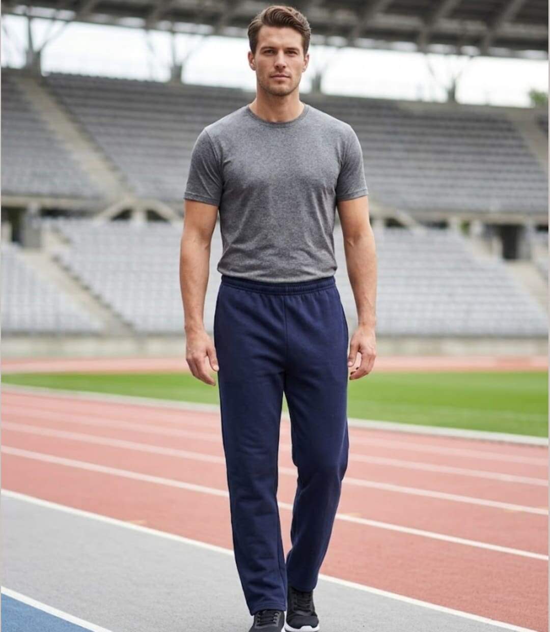 CHALLENGER VADIM2 — Jogging molleton bas droit marine : le confort absolu au quotidien-4