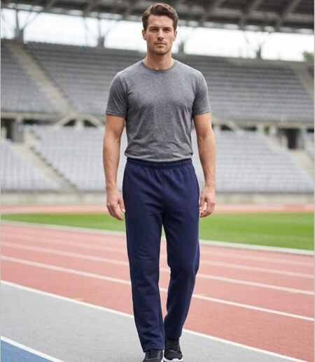 CHALLENGER VADIM2 — Jogging molleton bas droit marine : le confort absolu au quotidien
