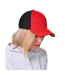Casquette De Baseball Motif/style Détail Contrasté Club Rouge Noir Beechfield-1