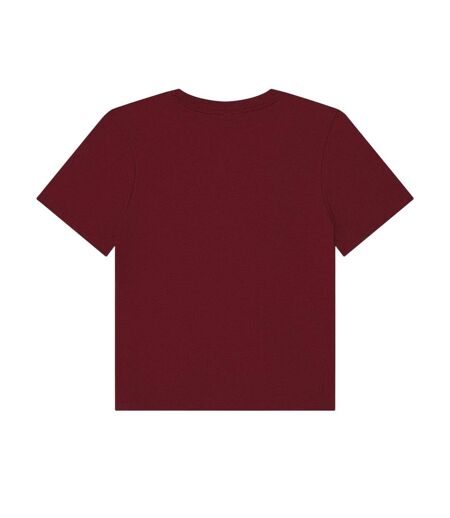 Womens/ladies Heavy Duty Boxy T-shirt Maroon Bella + Canvas