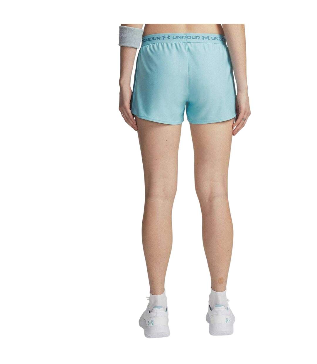 Womens/ladies Play Up 2 In 1 Shorts Blue Haze Under Armour-3