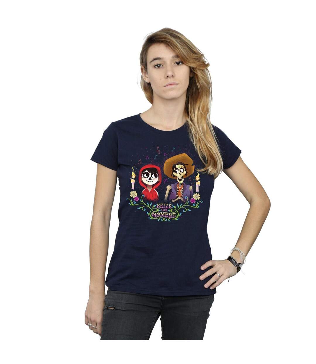 Disney - T-shirt COCO MIGUEL AND HECTOR - Femme (Bleu marine) - UTBI14326-2