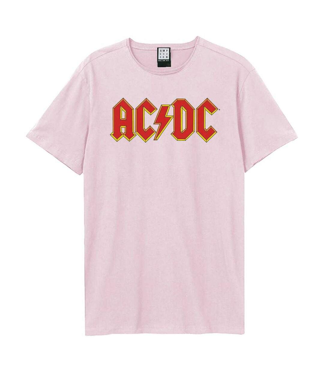 Unisex Adult Ac/dc Logo T-shirt Pink 182 Amplified-1
