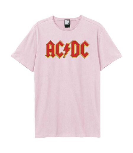 Unisex Adult Ac/dc Logo T-shirt Pink 182 Amplified