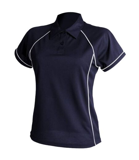 Finden & Hales Womens Coolplus Piped Sports Polo Shirt (Navy/White) - UTRW428