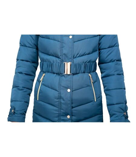 Womens/ladies branxton quilted coat cool slate blue Coldstream