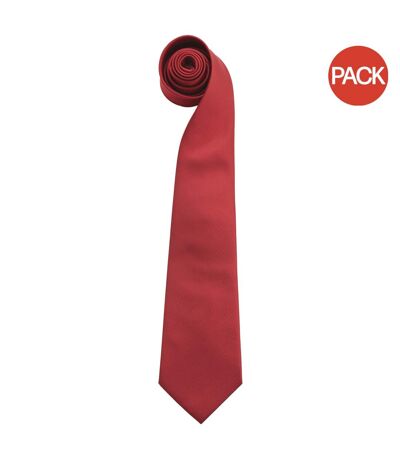 Lot de 2  Cravate à clipser homme taille unique rouge Premier