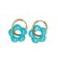 Boucles oreilles turquoise opaque femme clio blue fleurs 20mm-1