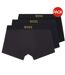 Lot De 3  Boxers Motif/style Logo Homme Noir Bleu Marine Gris Boss-2