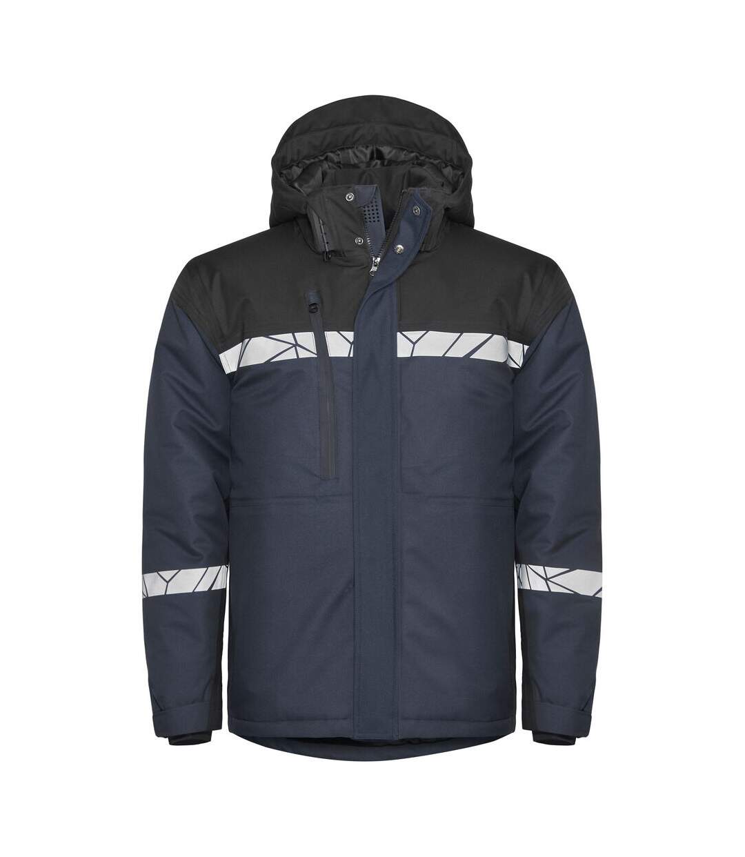 Mens Progression High-vis Padded Soft Shell Jacket Navy Black Projob-1