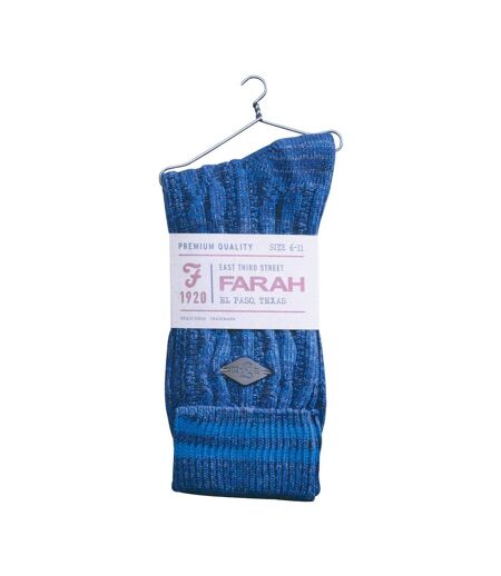 2 Pack Mens Cable Knit Cotton Boot Dress Socks with Turn Over Top