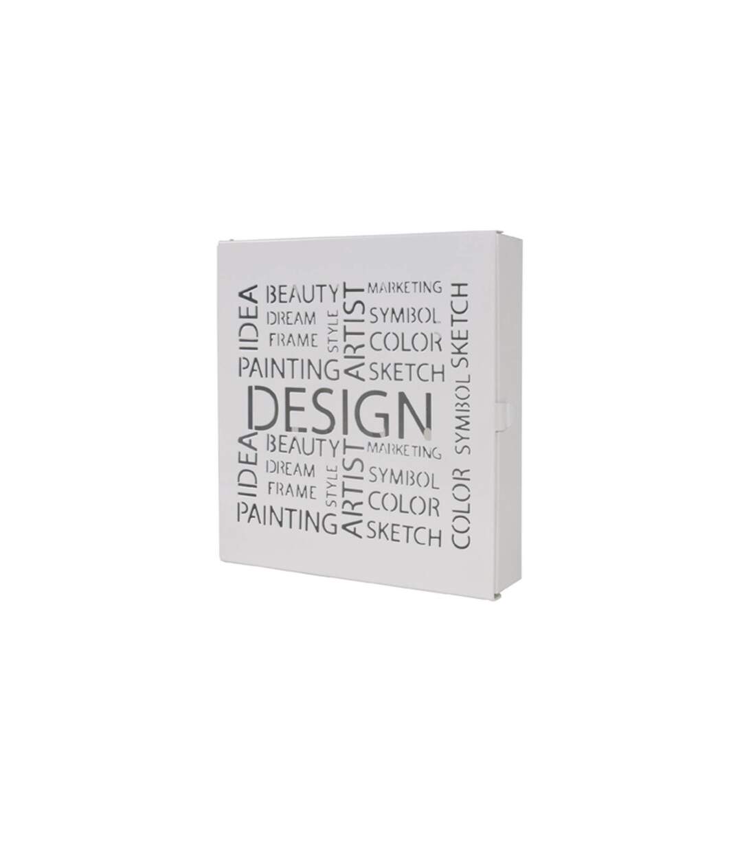 Boîte à Clés Métal Design 24cm Blanc-1