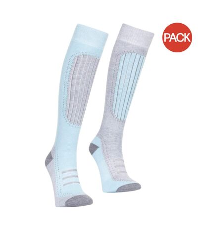 Trespass Womens/Ladies Janus II Ski Socks (Pack Of 2) (Mist/aqua) - UTTP4530