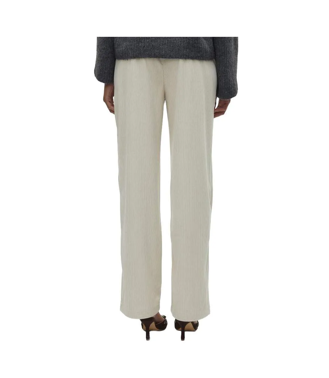 Pantalon fluide beige femme vero moda nora-2