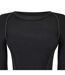 Womens/ladies A400 Long-sleeved Base Layer Top Black Skins-3