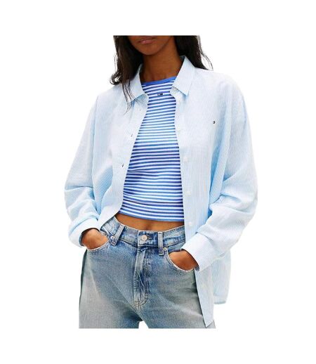 Chemise blanc/bleu femme tommy hilfiger tjw rlx