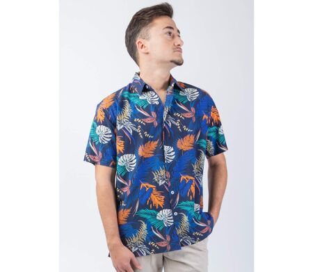 Chemise viscose coton homme LORENZO imprimé fidji Coton Du Monde