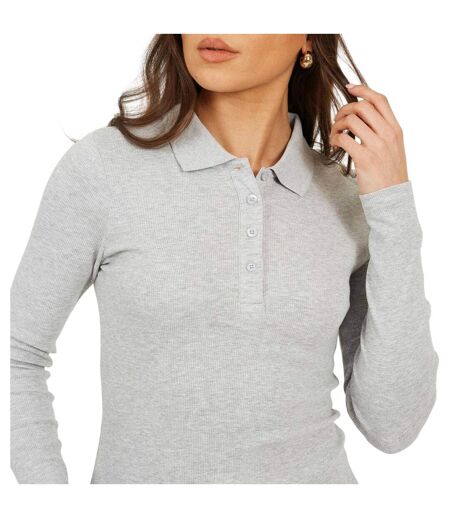Polo Femme Gris Chiné Brave Soul