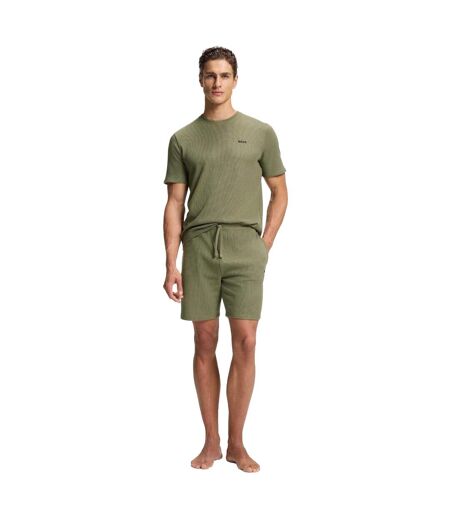 Mens Waffle Knit Structured Pyjama Top Green Boss