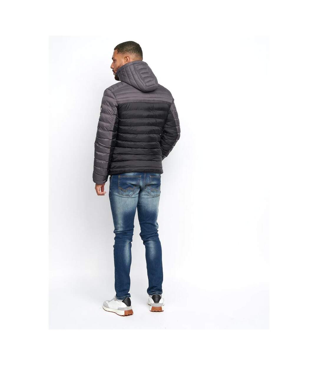 Crosshatch Mens Pymoore Contrast Panel Padded Jacket (Black)