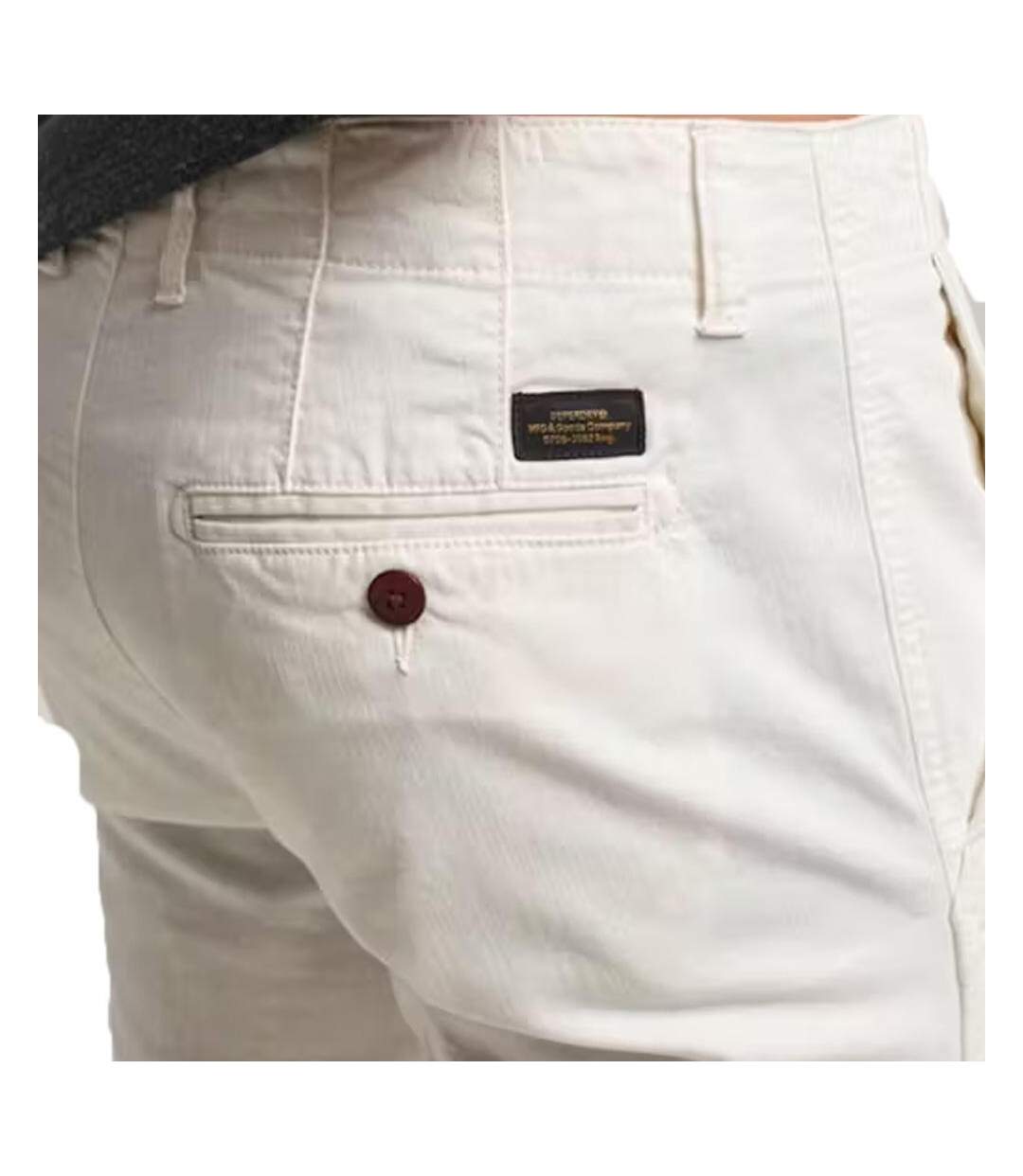 Pantalon chino blanc homme superdry officers-3