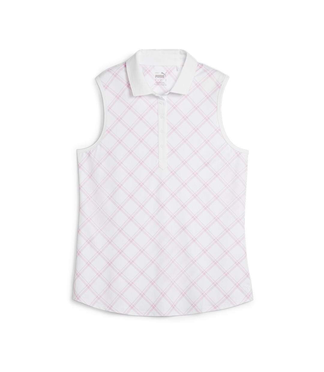 Polo golf rose/blanc femme puma cloudspun-1