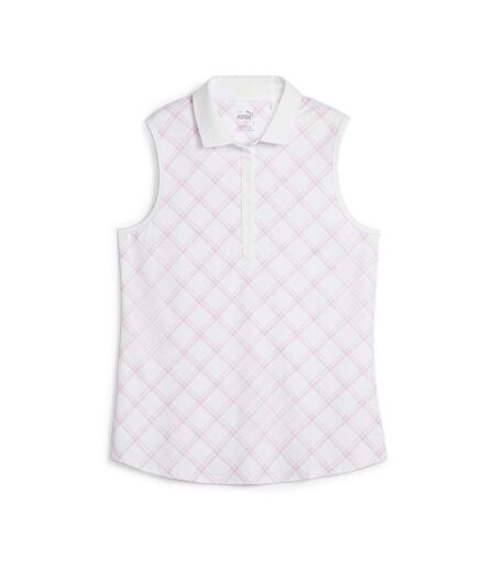 Polo golf rose/blanc femme puma cloudspun