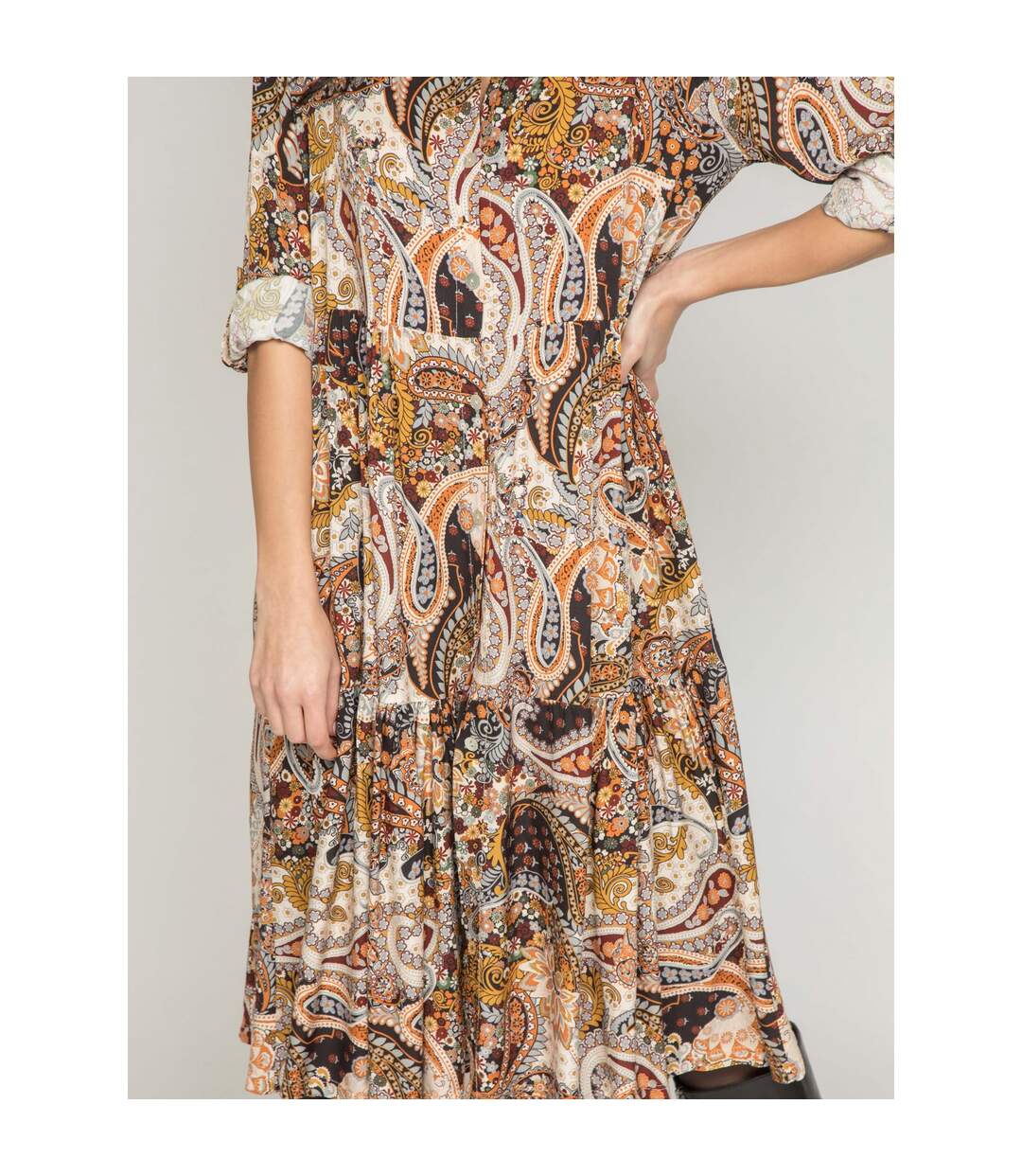 Robe mi-longue motifs ILINE - Dona X Lisa-3