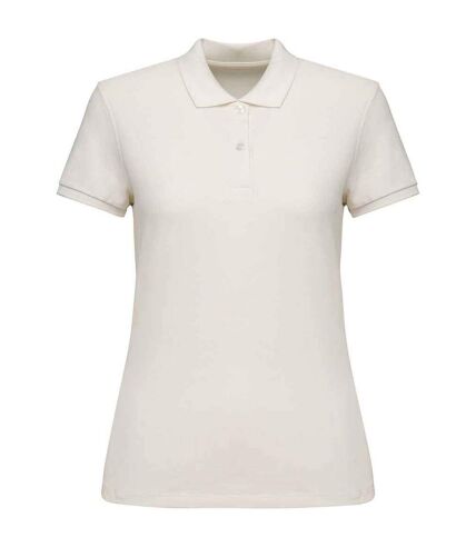 Womens/ladies pique polo shirt ivory Native Spirit