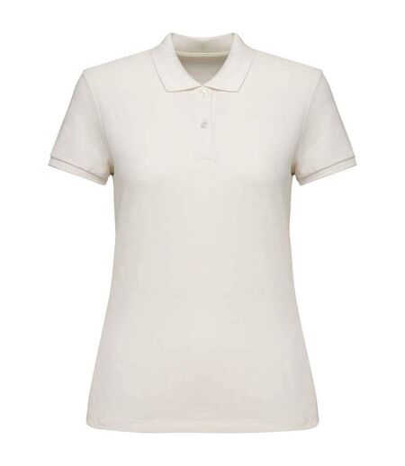 Womens/ladies pique polo shirt ivory Native Spirit